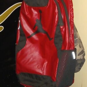 Red and black jordan backpack